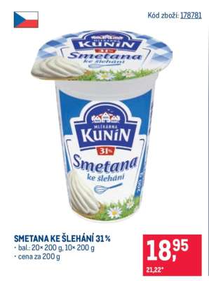 Smetana ke šlehání 31 %