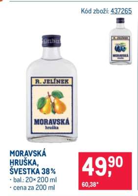 MORAVSKÁ HRUŠKA, ŠVESTKA 38 %