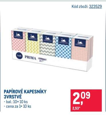 Papírové kapesníky 3vrstvé
