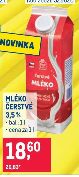 Mléko čerstvé 3,5 %