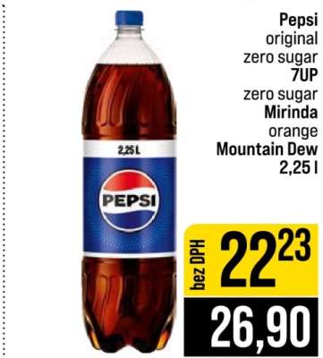 Pepsi original zero sugar 7UP zero sugar Mirinda orange Mountain Dew