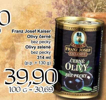 Franz Josef Kaiser Olivy černé bez pecky Olivy zelené bez pecky