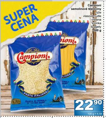 Campioni semolinové těstoviny