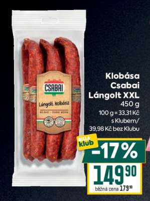 Klobása Csabai Lángolt XXL