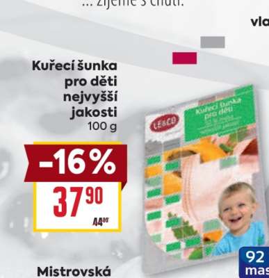 Kuřecí šunka pro děti nejvyšší jakosti