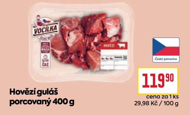Hovězí guláš porcovaný 400 g