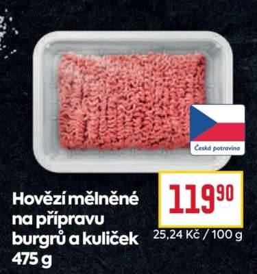 Hovězí mleté na přípravu burgerů a kuliček 475 g
