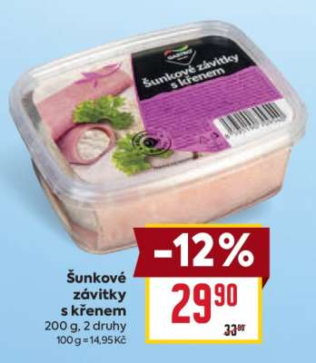 Šunkové závitky s křenem