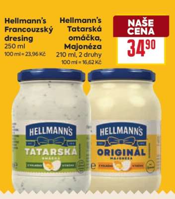 HELLMANN'S TATARSKÁ OMÁČKA, MAJONÉZA