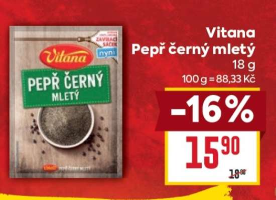 Vitana Pepř černý mletý