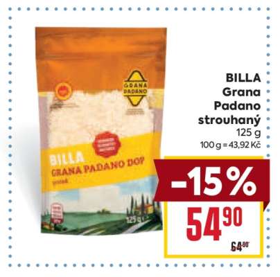BILLA Grana Padano strouhaný