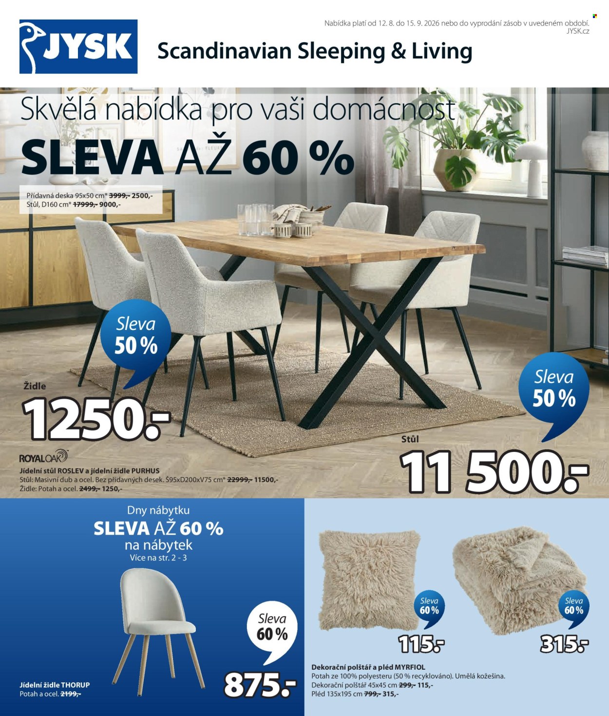 Leták JYSK - 12.8.2026 - 15.9.2026. Strana 1