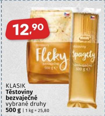 KLASIK Těstoviny bezvaječné