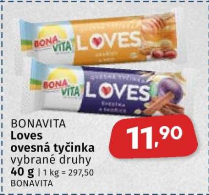 Bonavita LOVES Ovesná tyčinka