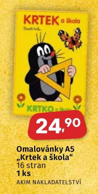 Omalovánky A5 „Krtek a škola“