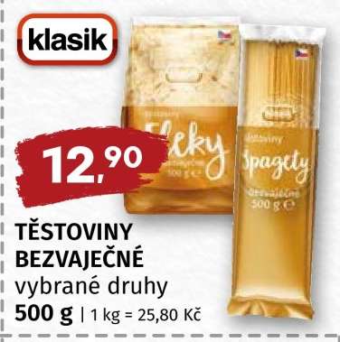 TĚSTOVINY BEZVAJEČNÉ