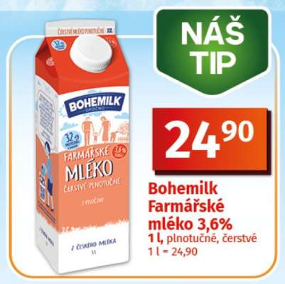 Bohemilk Farmářské mléko 3,6%