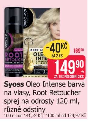 Syoss Oleo Intense barva na vlasy, Root Retoucher sprej na odrosty