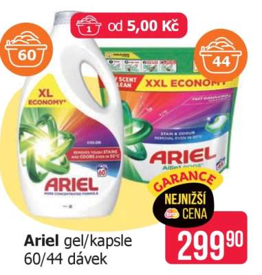 Ariel (**) gel/kapsle 60/44 dávek