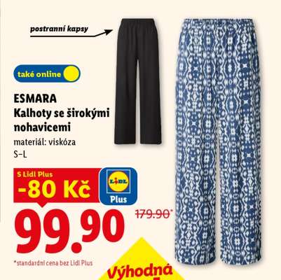 ESMARA Kalhoty se širokými nohavicemi