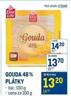 Gouda 48% plátky