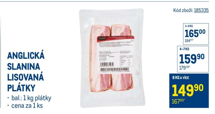 ANGLICKÁ SLANINA LISOVANÁ PLÁTKY