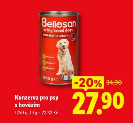 Konzerva pro psy s hovězím
