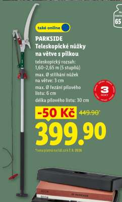 PARKSIDE Teleskopické nůžky na větve s pilkou