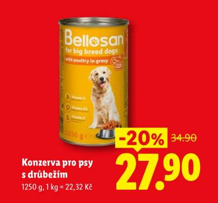 Konzerva pro psy s drůbežím