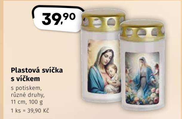 Plastová svíčka s víčkem