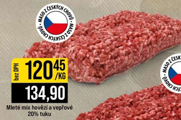 Mleté mix hovězí a vepřové 20% tuku