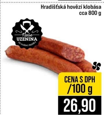 Hradišťská hovězí klobása