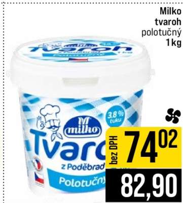 Milko tvaroh polotučný 1kg