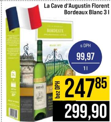 La Cave d'Augustin Florent Bordeaux Blanc 3 l