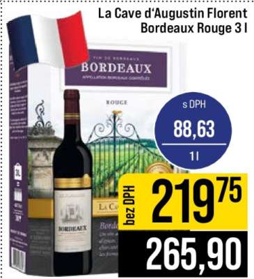 La Cave d'Augustin Florent Bordeaux Rouge 3 l