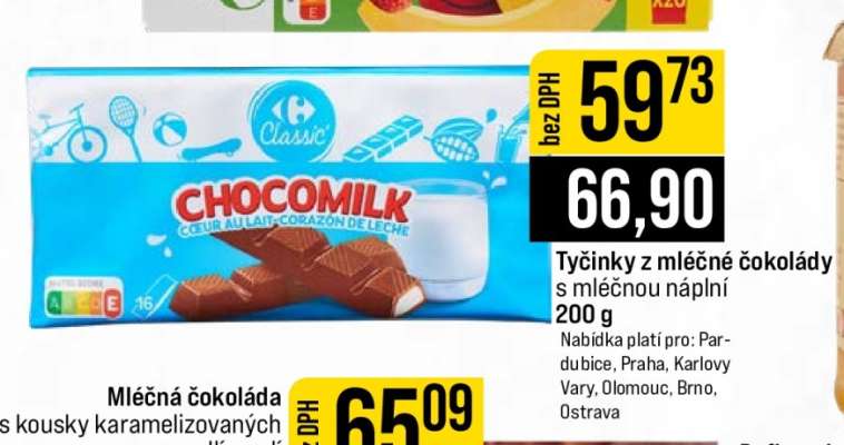 Tyčinky z mléčné čokolády