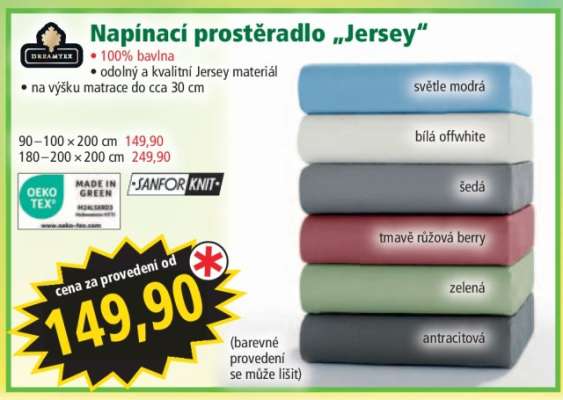Napínací prostěradlo „Jersey“