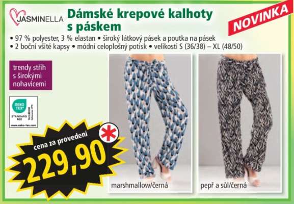 Dámské krepové kalhoty s páskem