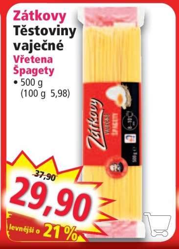Zátkovy Těstoviny vaječné