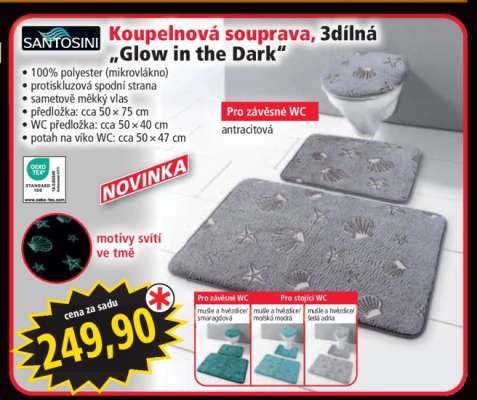 Koupelnová souprava, 3dílná „Glow in the Dark“