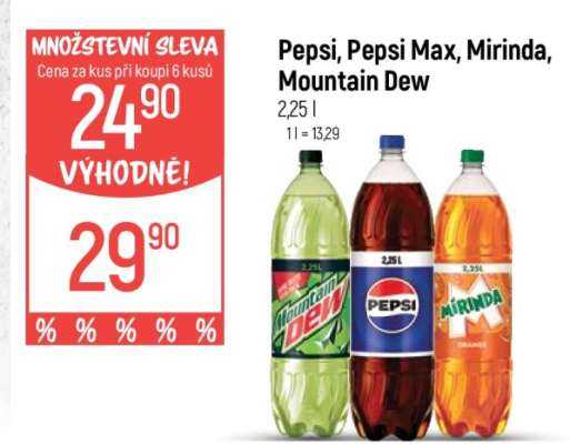 Pepsi, Pepsi Max, Mirinda, Mountain Dew