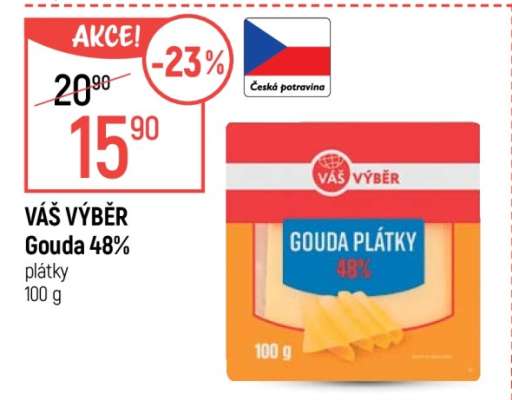 Váš výběr Gouda 48% plátky