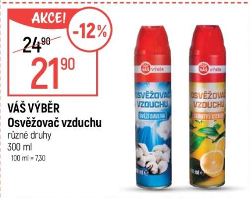 VÁŠ VÝBĚR Osvěžovač vzduchu