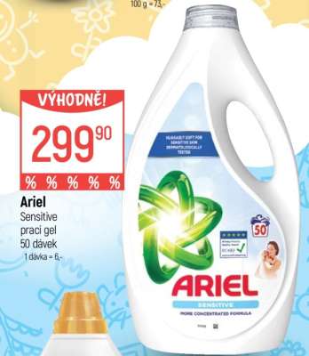 Ariel Sensitive prací gel 50 dávek