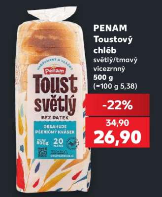 PENAM Toustový chléb světlý/tmavý vícezrnný