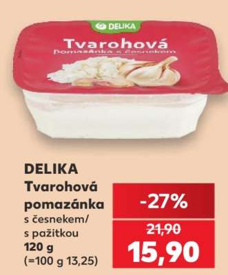 DELÍKA Tvarohová pomazánka s česnekem/s pažitkou