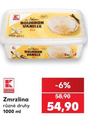 Zmrzlina různé druhy 1000 ml