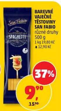 BAREVNÉ VAJEČNÉ TĚSTOVINY SAN FABIO