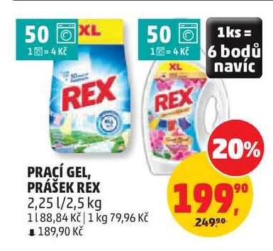 PRACÍ GEL, PRÁŠEK REX