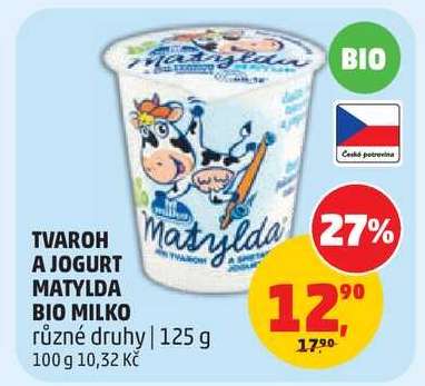 TVAROH A JOGURT MATYLDA BIO MILKO